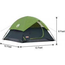 COLEMAN Sundome 6 Person Tent - For 6 People Size: 10 Feet X 10 Feet : Centre Height 6 Feet(Green- Black)